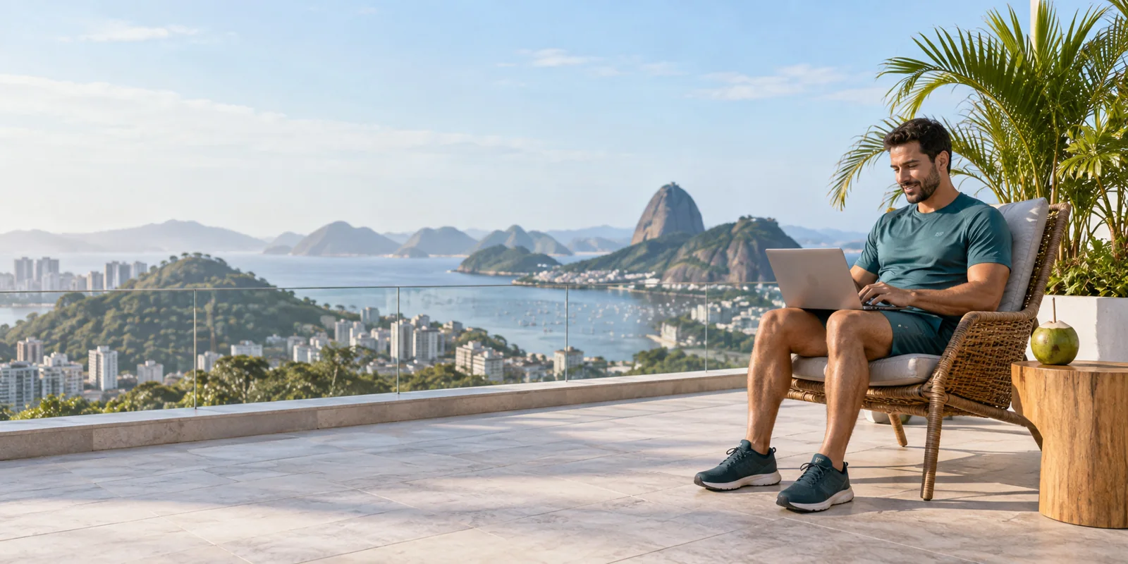 Cena ilustrativa com pessoa adulta fictícia no Brasil